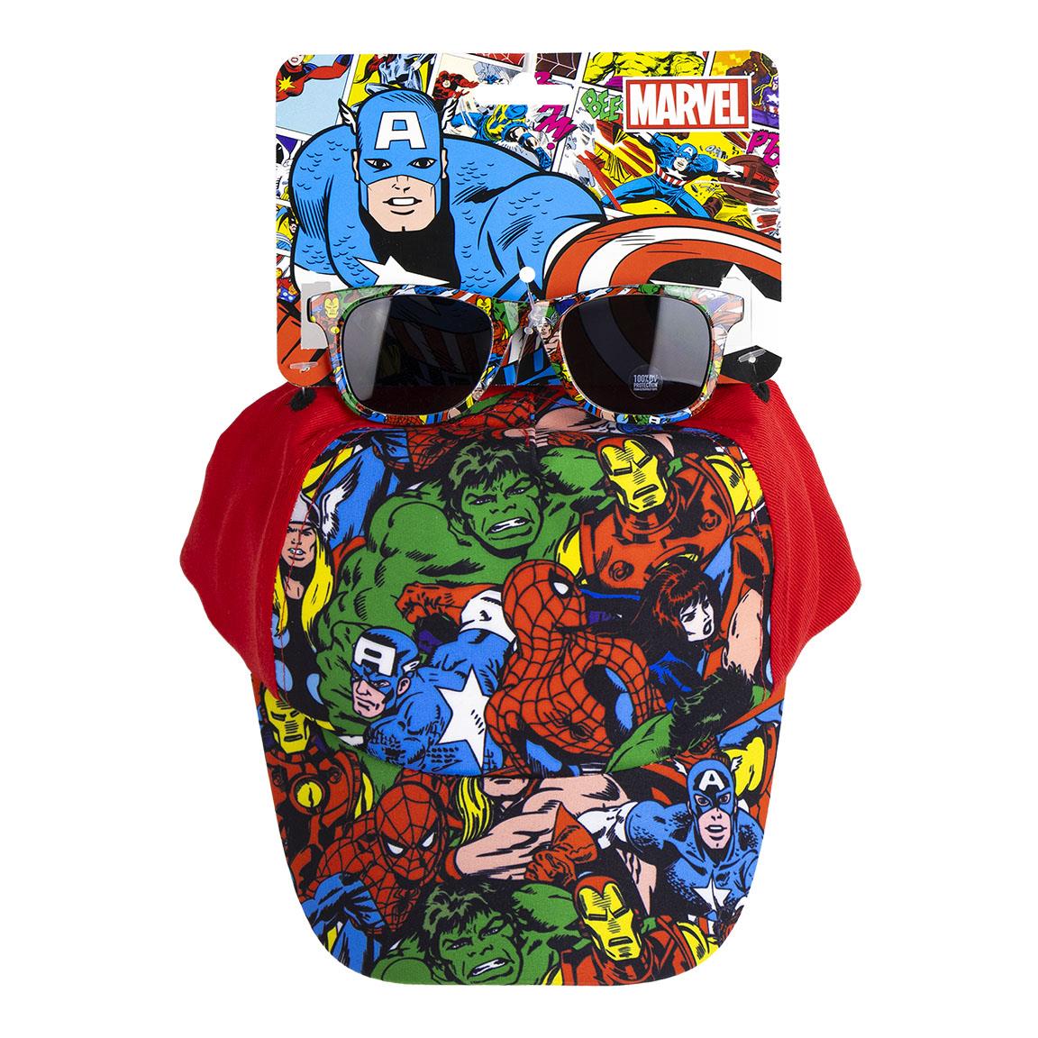 Комплект слънчеви очила и шапка Avengers